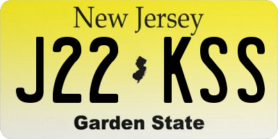 NJ license plate J22KSS