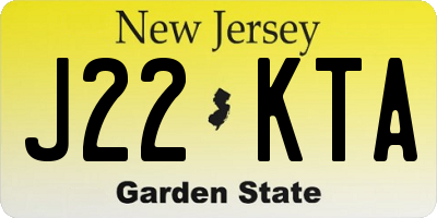 NJ license plate J22KTA
