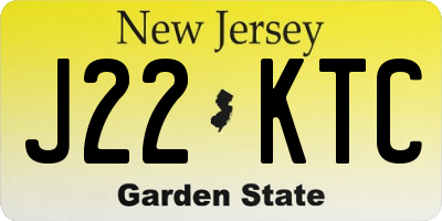 NJ license plate J22KTC