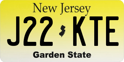 NJ license plate J22KTE