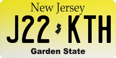 NJ license plate J22KTH