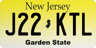 NJ license plate J22KTL