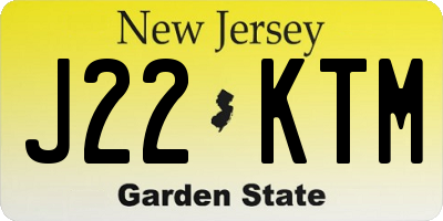 NJ license plate J22KTM