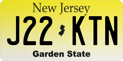 NJ license plate J22KTN