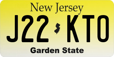 NJ license plate J22KTO