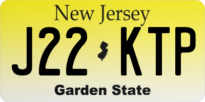 NJ license plate J22KTP