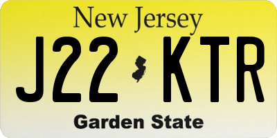 NJ license plate J22KTR