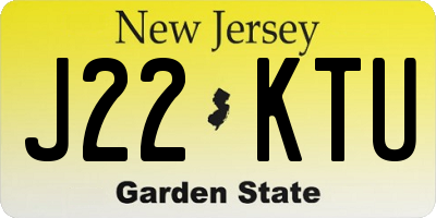 NJ license plate J22KTU