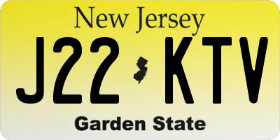 NJ license plate J22KTV