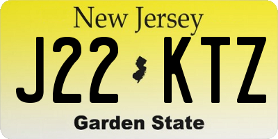 NJ license plate J22KTZ