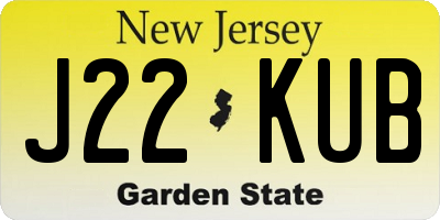NJ license plate J22KUB