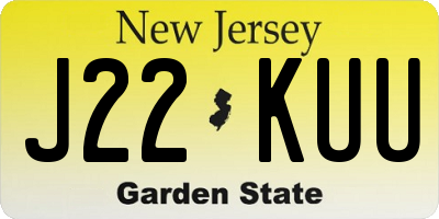 NJ license plate J22KUU