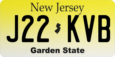 NJ license plate J22KVB