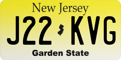 NJ license plate J22KVG