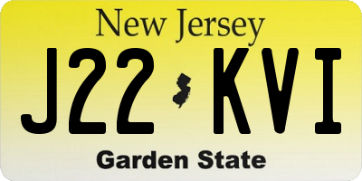 NJ license plate J22KVI