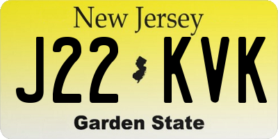 NJ license plate J22KVK
