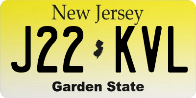 NJ license plate J22KVL