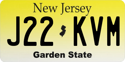 NJ license plate J22KVM