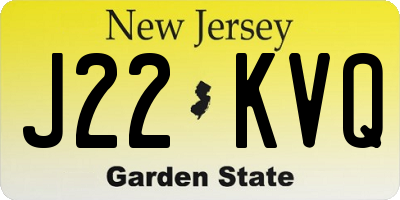 NJ license plate J22KVQ