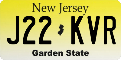 NJ license plate J22KVR