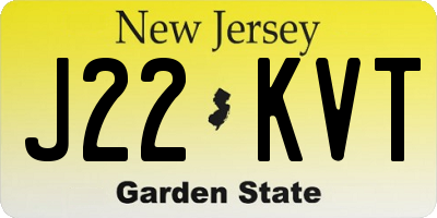 NJ license plate J22KVT