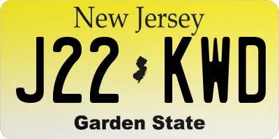 NJ license plate J22KWD