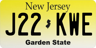 NJ license plate J22KWE