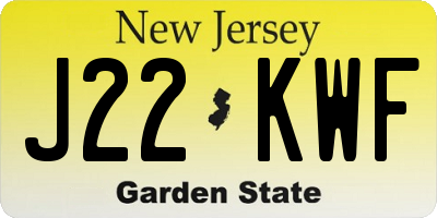 NJ license plate J22KWF