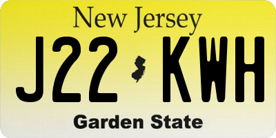 NJ license plate J22KWH