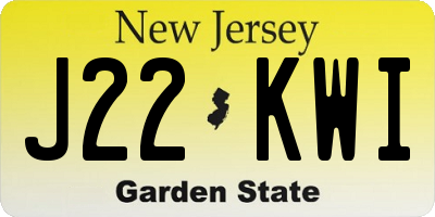 NJ license plate J22KWI