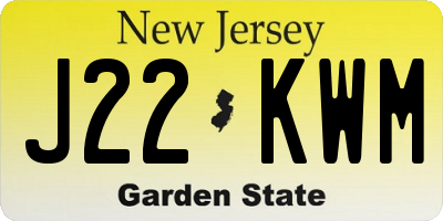NJ license plate J22KWM