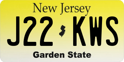 NJ license plate J22KWS