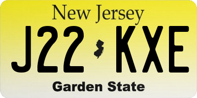 NJ license plate J22KXE