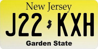 NJ license plate J22KXH