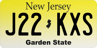 NJ license plate J22KXS