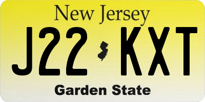 NJ license plate J22KXT