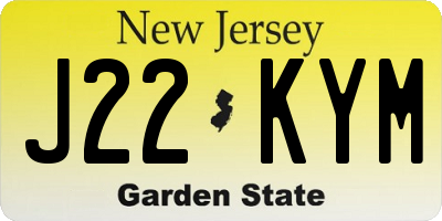 NJ license plate J22KYM