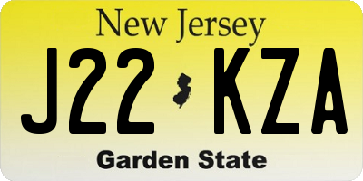 NJ license plate J22KZA
