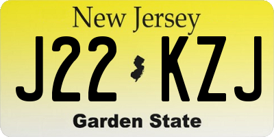 NJ license plate J22KZJ