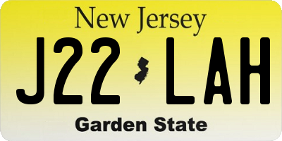 NJ license plate J22LAH