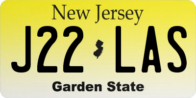 NJ license plate J22LAS