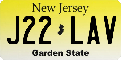 NJ license plate J22LAV