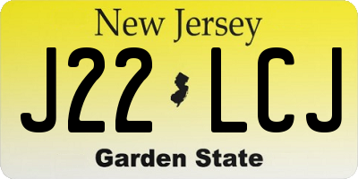 NJ license plate J22LCJ