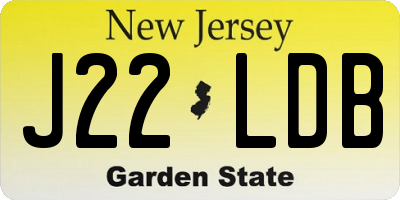 NJ license plate J22LDB