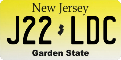 NJ license plate J22LDC