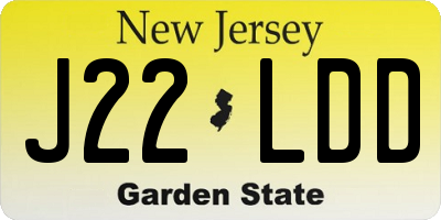 NJ license plate J22LDD