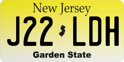 NJ license plate J22LDH