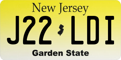 NJ license plate J22LDI