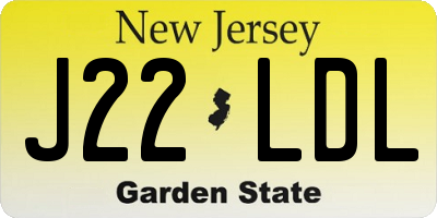 NJ license plate J22LDL