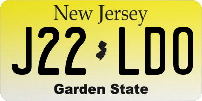 NJ license plate J22LDO